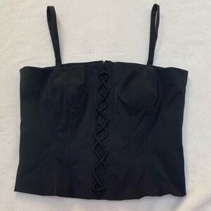 Vintage Simon Chang Black Formal Corset Bustier Style Tank Top Size 10